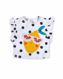 T-shirt blanc en maille à pois pour fille Juicy T-shirt blanc en maille à pois pour fille Juicy