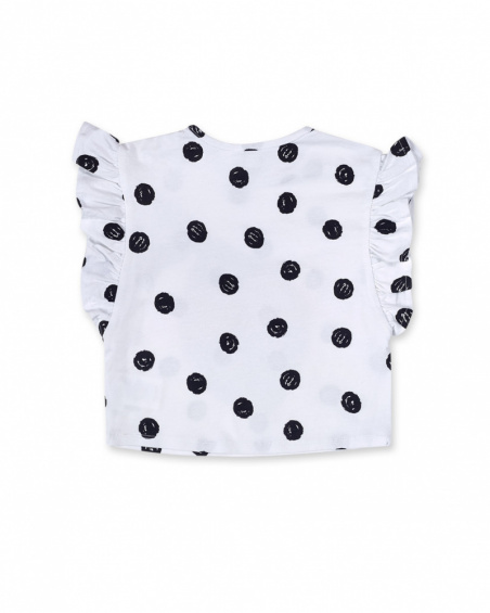 T-shirt blanc en maille à pois pour fille Juicy T-shirt blanc en maille à pois pour fille Juicy