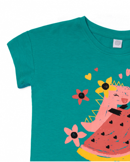 T-shirt vert en maille pour fille Juicy T-shirt vert en maille pour fille Juicy