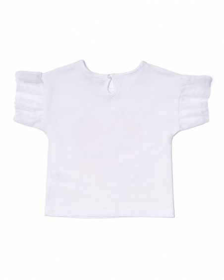 T-shirt blanc en maille à volants pour fille Juicy T-shirt blanc en maille à volants pour fille Juicy
