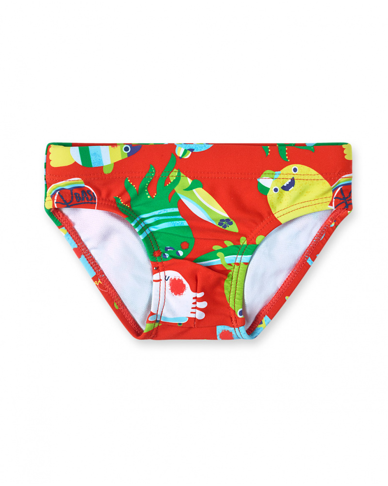 Slip de bain rouge pour garçon Holidays