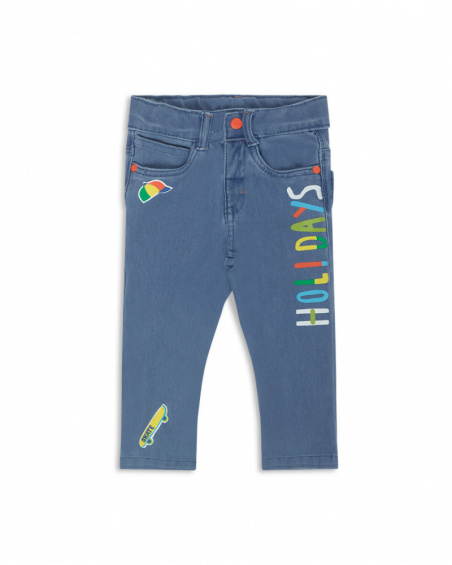 Pantalon long en maille bleu pour garçon Holidays Pantalon long en maille bleu pour garçon Holidays