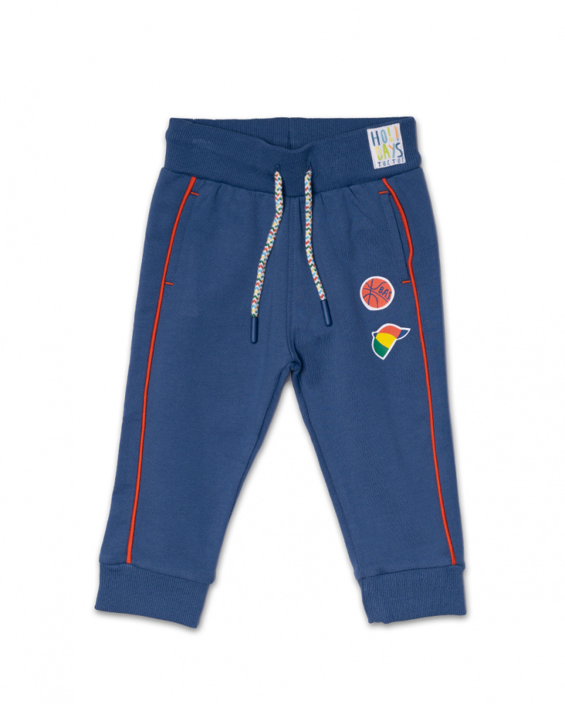 Pantalon long peluche bleu garçon Holidays