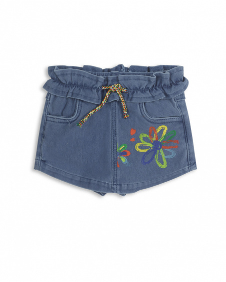Short en maille bleu pour fille Holidays Short en maille bleu pour fille Holidays