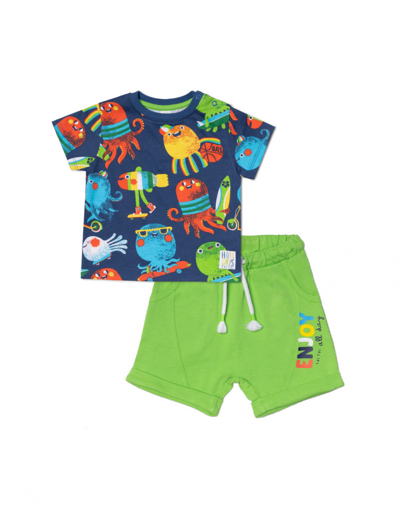 Ensemble tricot bleu vert garçon Holidays