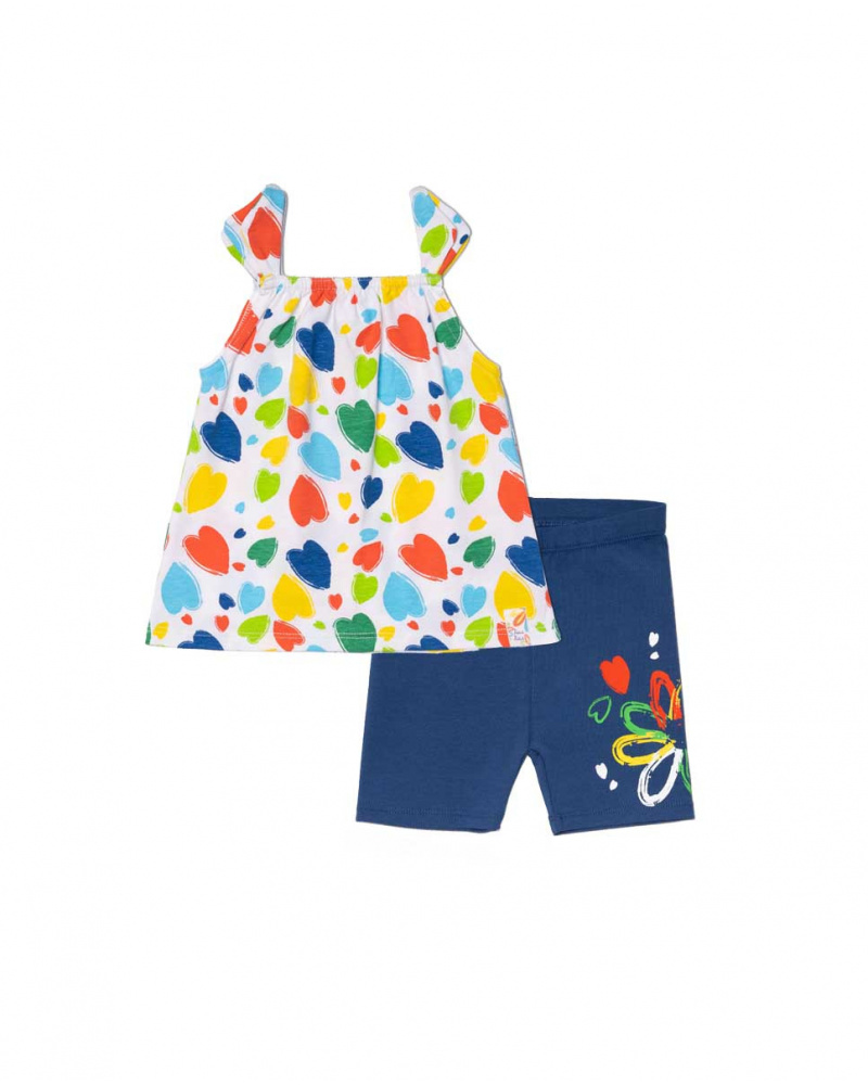 Ensemble tricot blanc bleu fille Holidays