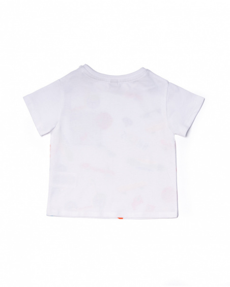 T-shirt blanc en maille avec imprimé pour garçon Holidays T-shirt blanc en maille avec imprimé pour garçon Holidays