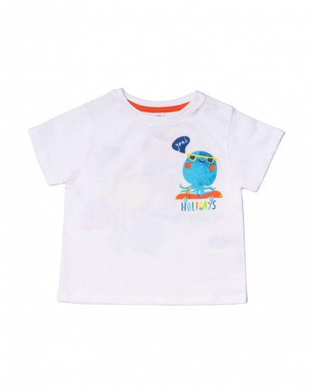 T-shirt en maille blanc pour garçon Holidays T-shirt en maille blanc pour garçon Holidays