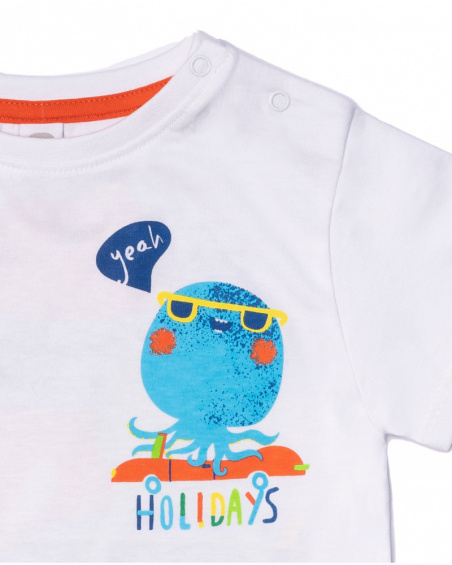 T-shirt en maille blanc pour garçon Holidays T-shirt en maille blanc pour garçon Holidays