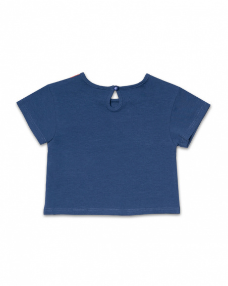 T-shirt bleu en maille pour fille Holidays