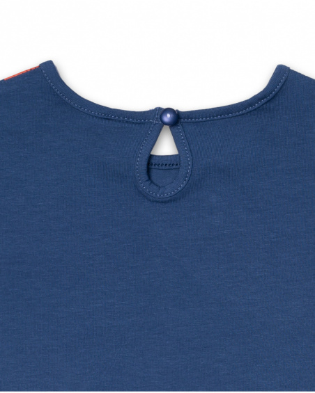 T-shirt bleu en maille pour fille Holidays T-shirt bleu en maille pour fille Holidays