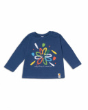 T-shirt long bleu en maille pour fille Holidays T-shirt long bleu en maille pour fille Holidays