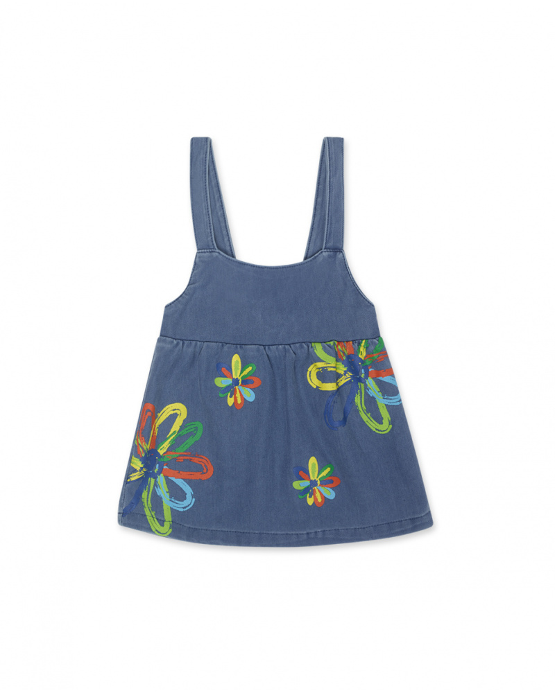 Chasuble fille en tricot bleu Holidays
