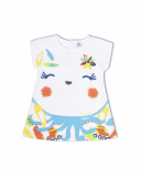 Robe en maille imprimée blanche pour fille Holidays Robe en maille imprimée blanche pour fille Holidays