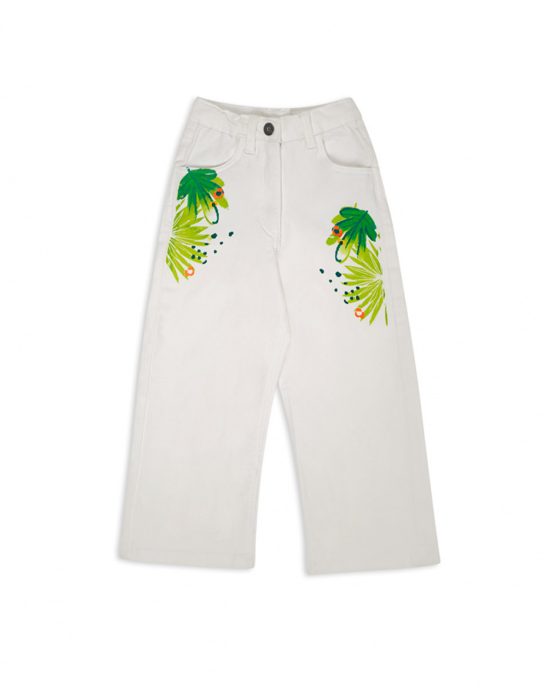 Pantalon en jean blanc fille Tropic Feelings