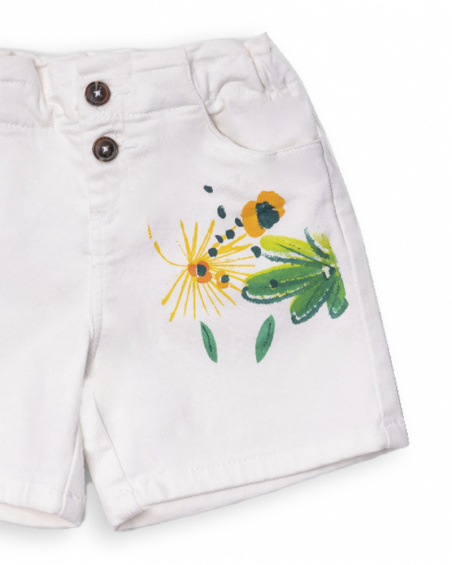 Short en jean blanc pour fille Tropic Feelings Short en jean blanc pour fille Tropic Feelings