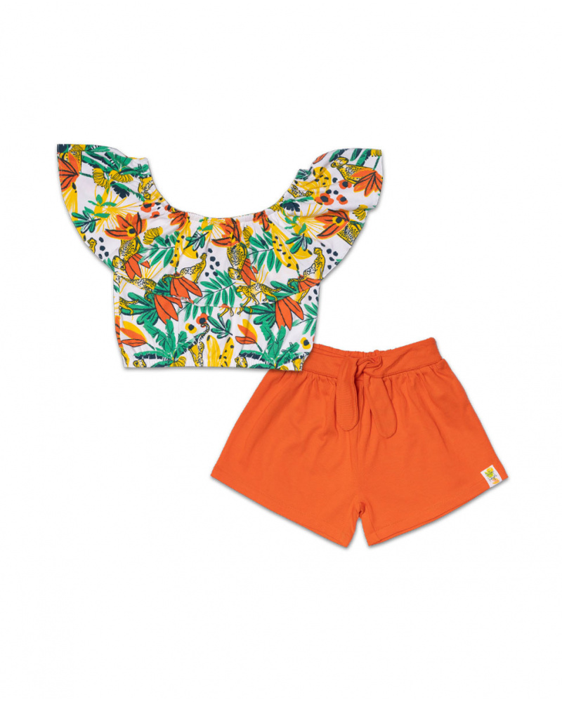 Tenue en maille rouge pour fille Tropic Feelings