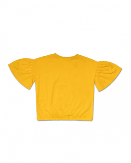 T-shirt en maille jaune pour fille Tropic Feelings