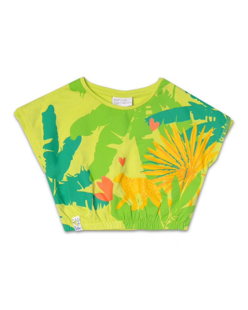 T-shirt vert en maille pour fille Tropic Feelings