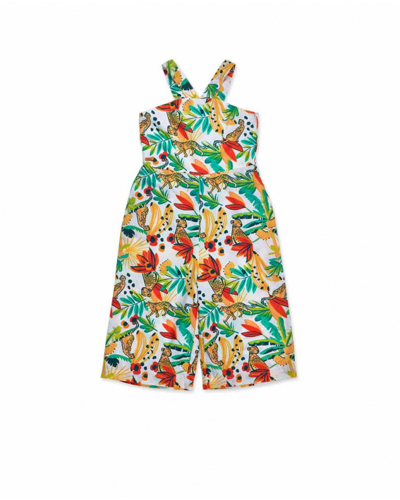 Combinaison en popeline imprimée pour fille Tropic Feelings