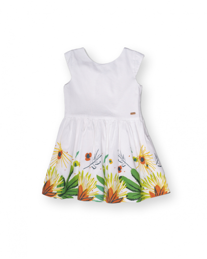 Robe en popeline blanche pour fille Tropic Feelings