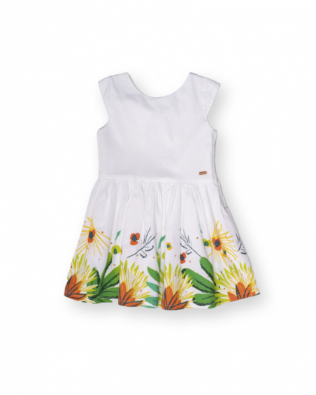 Robe en popeline blanche pour fille Tropic Feelings Robe en popeline blanche pour fille Tropic Feelings