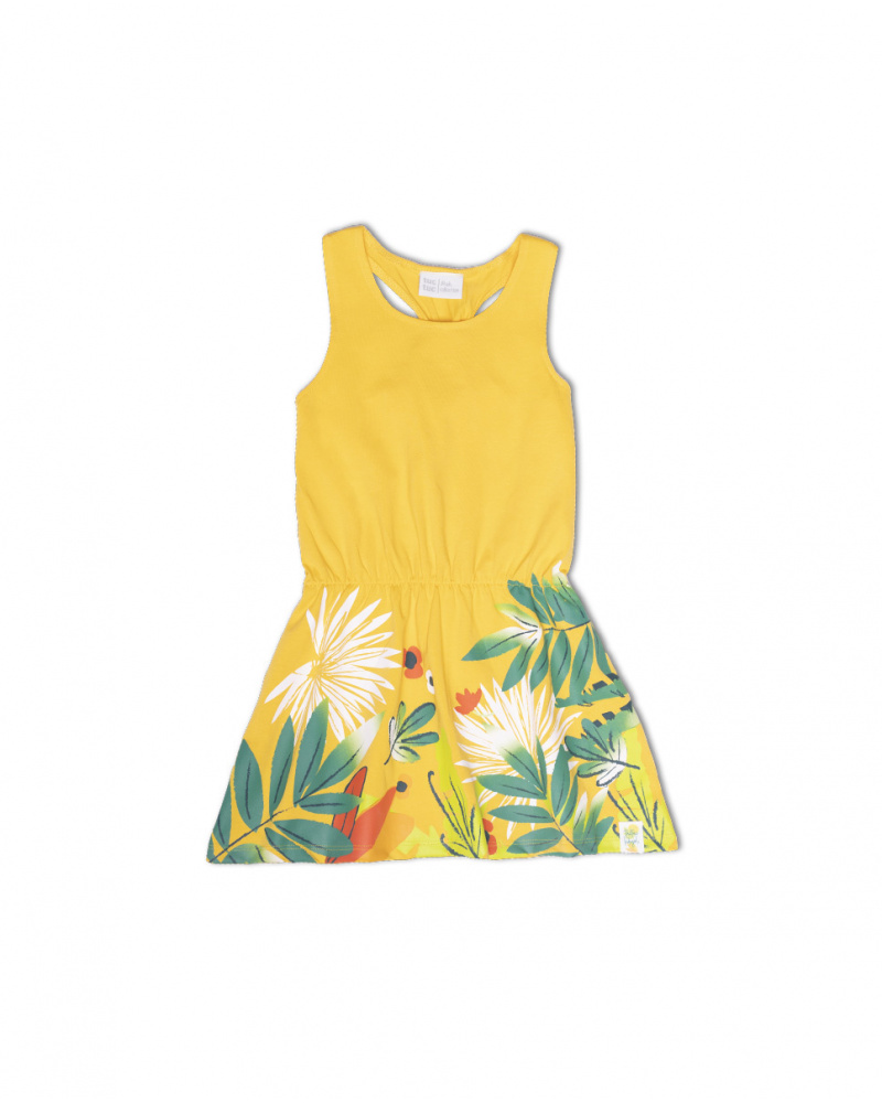 Robe en maille jaune pour fille Tropic Feelings