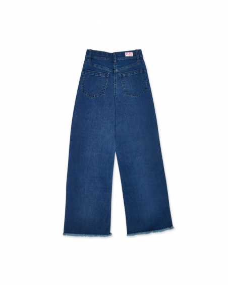 Pantalon denim jupe-culotte bleu pour fille Really Sweet Pantalon denim jupe-culotte bleu pour fille Really Sweet