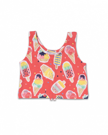Top en maille rouge pour fille Really Sweet Top en maille rouge pour fille Really Sweet