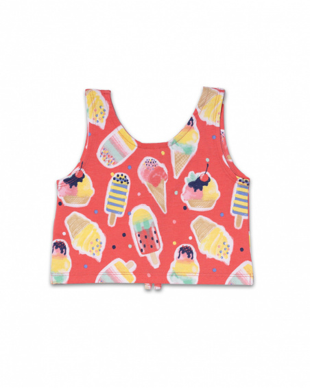 Top en maille rouge pour fille Really Sweet Top en maille rouge pour fille Really Sweet