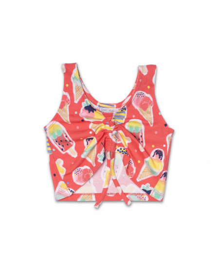 Top en maille rouge pour fille Really Sweet Top en maille rouge pour fille Really Sweet