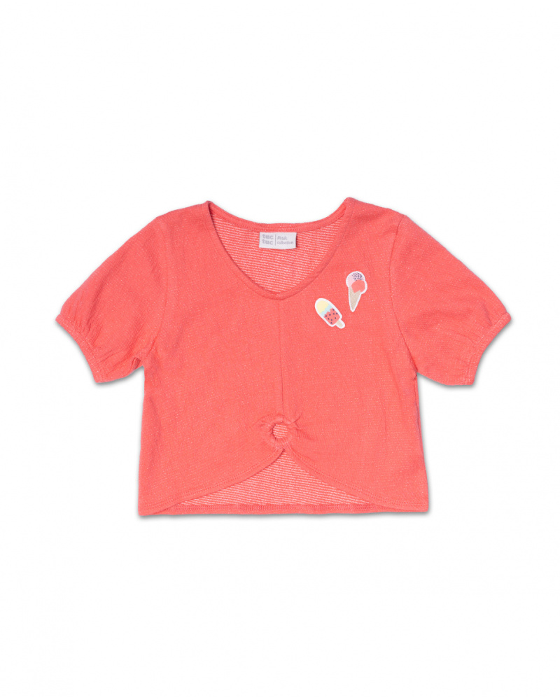 Top court en maille rouge pour fille Really Sweet