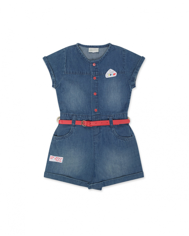 Combinaison en jean bleu pour fille Really Sweet