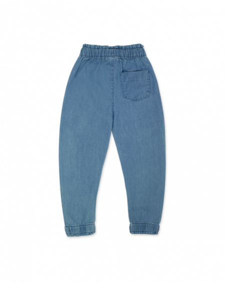 Pantalon long denim bleu fille Malibu Pantalon long denim bleu fille Malibu