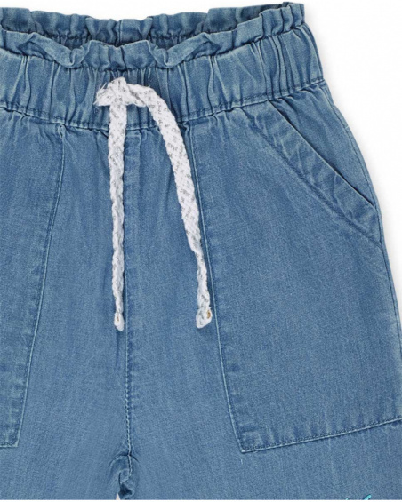 Pantalon long denim bleu fille Malibu Pantalon long denim bleu fille Malibu
