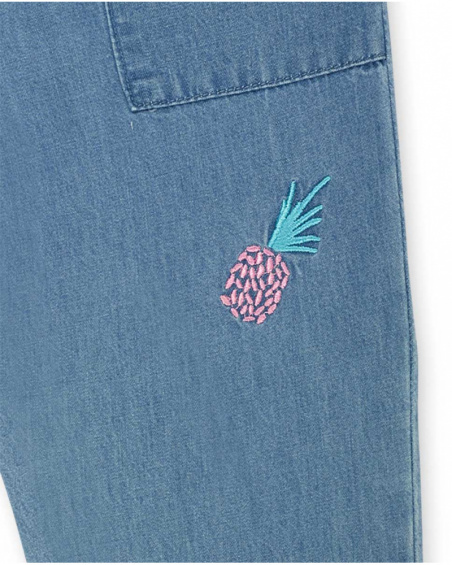 Pantalon long denim bleu fille Malibu Pantalon long denim bleu fille Malibu