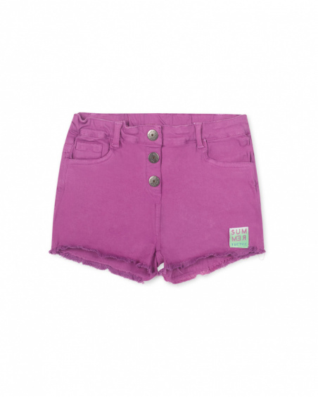 Short en jean violet pour fille Malibu Short en jean violet pour fille Malibu
