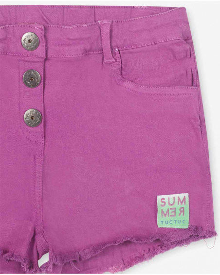 Short en jean violet pour fille Malibu Short en jean violet pour fille Malibu