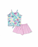 Ensemble maille et imprimé violet fille Malibu Ensemble maille et imprimé violet fille Malibu
