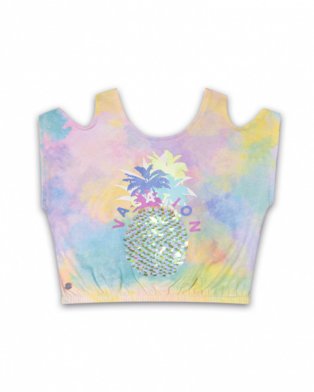 T-shirt fille Malibu en maille tie-dye T-shirt fille Malibu en maille tie-dye