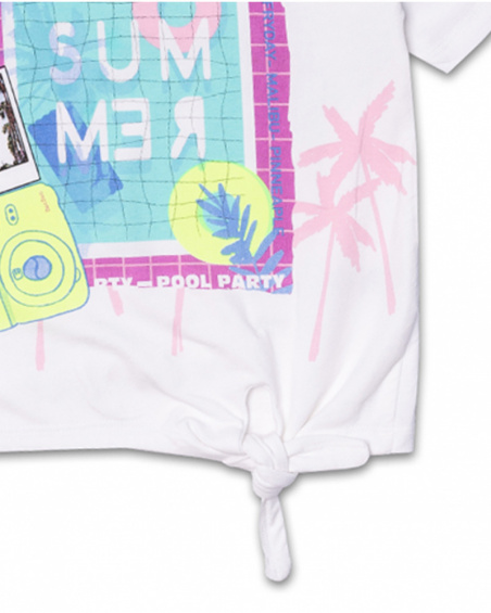 T-shirt blanc en maille pour fille Malibu T-shirt blanc en maille pour fille Malibu