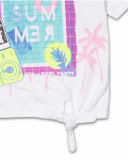 T-shirt blanc en maille pour fille Malibu T-shirt blanc en maille pour fille Malibu