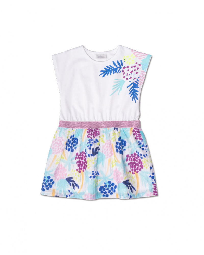 Robe en maille popeline blanche fille Malibu