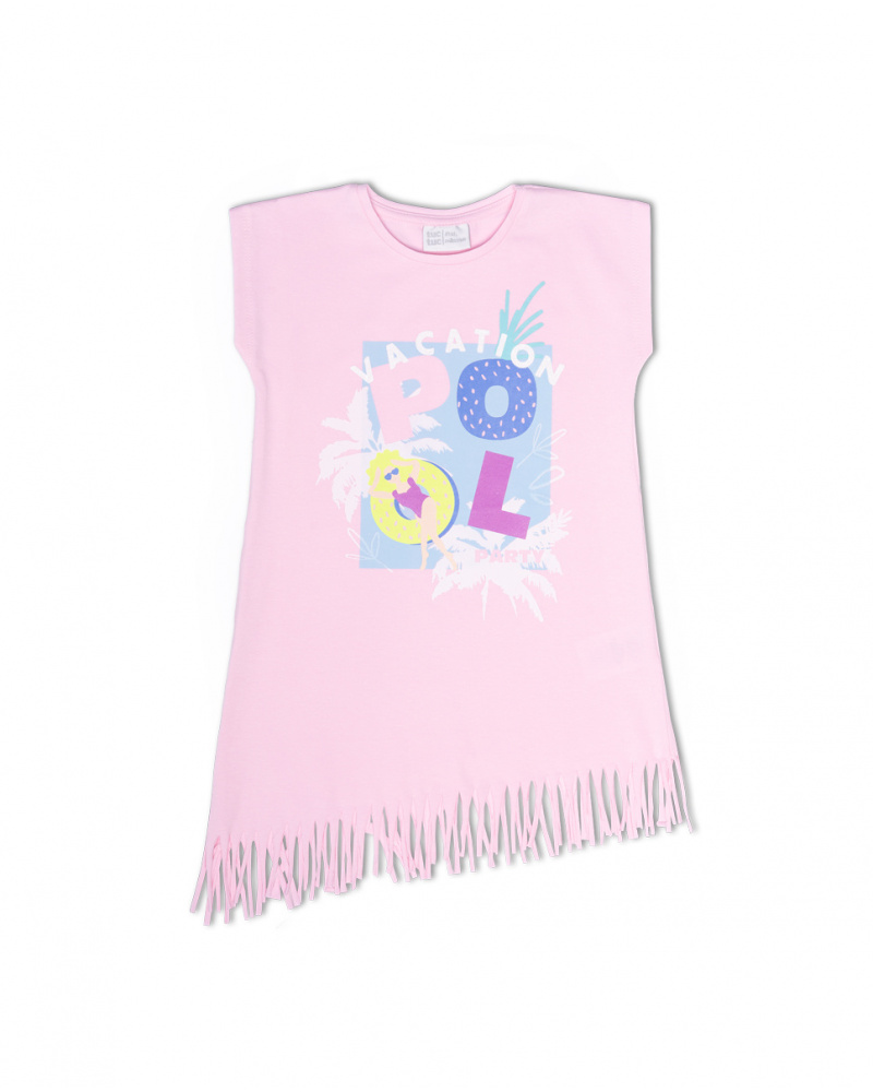 Robe en maille rose fille Malibu