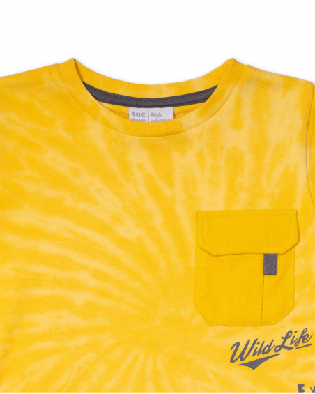 T-shirt jaune en maille tie-dye garçon Lost Paradise T-shirt jaune en maille tie-dye garçon Lost Paradise