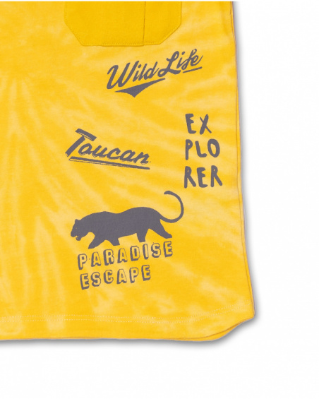 T-shirt jaune en maille tie-dye garçon Lost Paradise T-shirt jaune en maille tie-dye garçon Lost Paradise