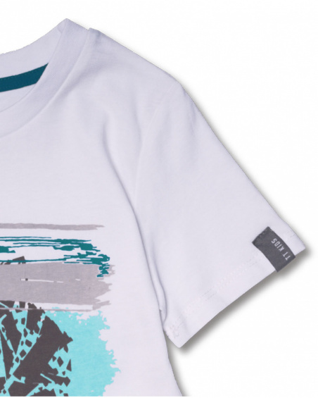 T-shirt blanc en maille garçon Lost Paradise T-shirt blanc en maille garçon Lost Paradise