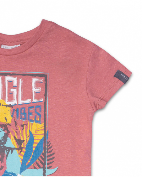 T-shirt garçon Lost Paradise en maille rouge T-shirt garçon Lost Paradise en maille rouge
