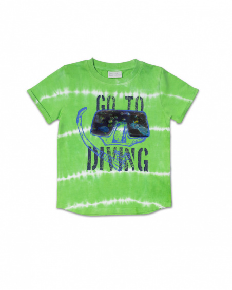 T-shirt vert en maille tie-dye garçon Diving Adventures T-shirt vert en maille tie-dye garçon Diving Adventures