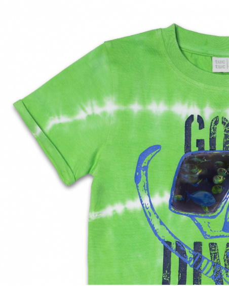 T-shirt vert en maille tie-dye garçon Diving Adventures T-shirt vert en maille tie-dye garçon Diving Adventures